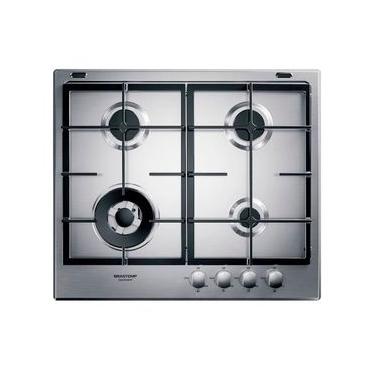 Imagem de Cooktop a Gás Brastemp BDK60DRBNA 4 Queimadores Inox com Trempes de Ferro Fundido 220V