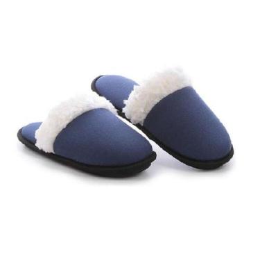 Imagem de Pantufa Textil Mafeçilli Feminino, Marinho, 35/36