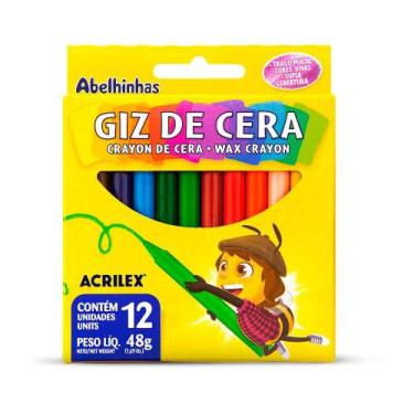 Imagem de Giz de Cera com 12 Cores - Acrilex