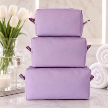 Imagem de Kit Necessaire 3 Peças Feminina Luxo Organizador com Zíper - Genérico,