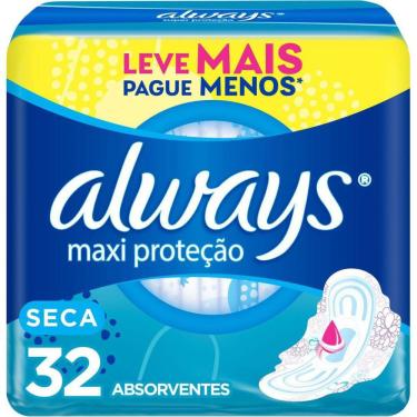 Imagem de Absorvente Always Maxi Proteção Seca com Abas 32 unidades