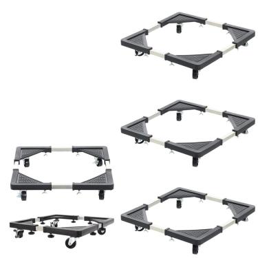 Imagem de Suporte com Rodinhas Ajustável SU-RODA para Eletrodomésticos Base Antiderrapante Preto Leva Pro Pet 60CM Kit 3