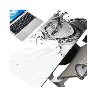 Imagem de Mouse Pad De Borracha HD Preto E Branco Naruto Uzumaki Para PC Gamer, 