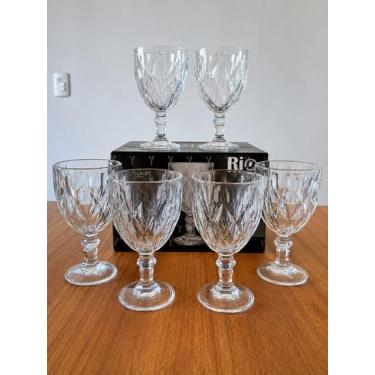 Imagem de Jogo de Taças Diamond de Vidro 6 Peças 340ml Transparente para Água, S