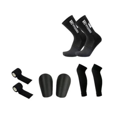 Imagem de Conjunto De Meias Antiderrapantes Para Futebol, Basquete Com Protetore