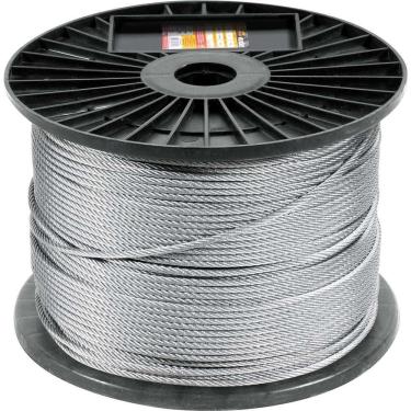Imagem de Cabo de Aço Galvanizado 3516016707 com Alma de Fibra Alta Resistência à Abrasão e Corrosão 1,59MM 1-16 6X7 500M Inox