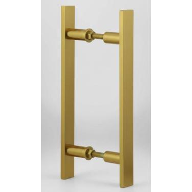 Imagem de Puxador Duplo 40cm Alumínio Maciço Dourado - Congratulations Store