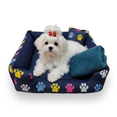 Imagem de Cama Pet Pequena 50x50cm para Cães/Gatos até 5kg + Manta AntiFrio - gv