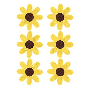 Imagem de Roupas Vestido Planta, Bordado Sew Applique Girassol Estilo Costure Patch para roupas