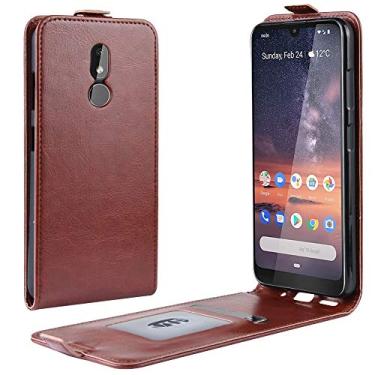 Imagem de Capa para celular Crazy Horse Texture Vertical Flip Leather Case para Nokia 3.2, com compartimento para cartão e moldura de foto (preto) Bolsas (Cor: Marrom)