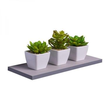 Imagem de Prateleira 40 X 10cm Cinza Claro Suporte Invisível