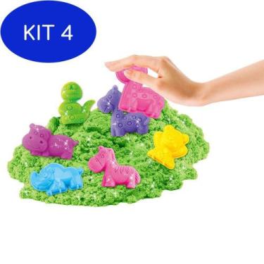 Imagem de Kit 4 Areia Divertida De Modelar C/ Dois Moldes Dm Toys