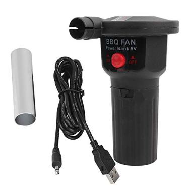 Imagem de Pilipane Ventilador de ar para churrasco,ventilador portátil para churrasco com manivela, ventilador de ar portátil leve de 5 V com cabo USB para cozinhar ao ar livre