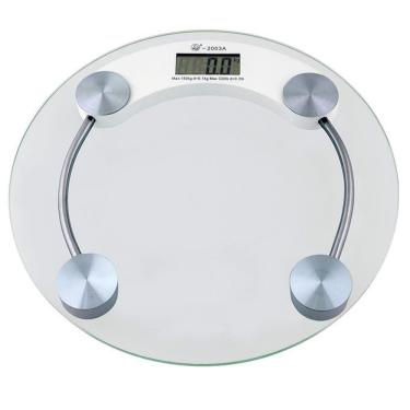 Imagem de Balança Digital Vidro Temperado 180kg Banheiro Redondo