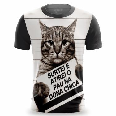 Imagem de Camiseta T-Shirt Masculina Estampa Atirei o Pau na Dona Chica Moda Exclusiva