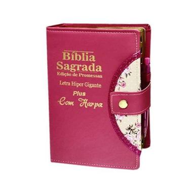 Imagem de Bíblia Sagrada Letra Hiper Gigante - Pink - Botão E Caneta Revista E C