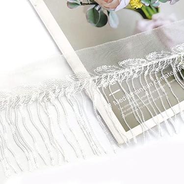 Imagem de 2/4 jardas 10 cm paetês lantejoulas borla renda franja guarnição tecido de malha DIY desempenho saia vestido de noiva decoração material de costura, transparente, 4 jardas