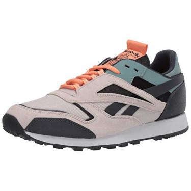 Imagem de Reebok Tênis de trilha masculino clássico de couro, Estuque/Verdadeiro Cinza/Verde ardósia, 9.5