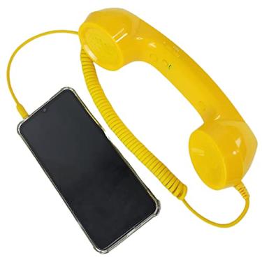 Imagem de Monofone Pop Phone Fone P2 Vintage Amarelo Retro Celular Tablet Pc Smarthphone