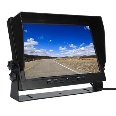 Imagem de Kit de monitor de visão traseira de câmera de backup 10,1 pol. monitor de câmera de visão traseira TFT LCD com viseira de sol universal para caminhão de carro rv mini van reboque