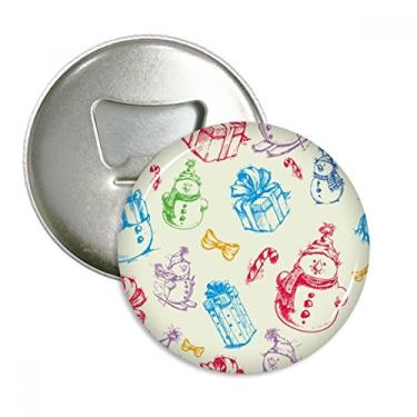 Imagem de Presente de boneco de neve de Natal, abridor de garrafas, ímã de geladeira, emblema multifuncional