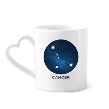 Imagem de Caneca de cerâmica com signo do zodíaco da constelação do câncer copo de coração de vidro