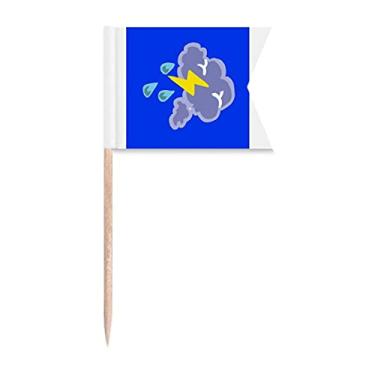 Imagem de Blink Icon Thunder Sign Bandeiras de palito de dente Marcação de rotulagem para bolo de festa Prato de queijo