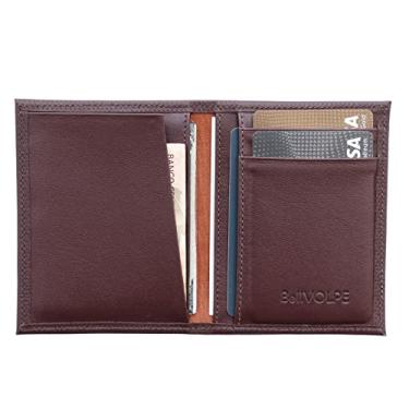 Imagem de Carteira Masculina Vertical Slim Design Couro Legítimo (Marrom)