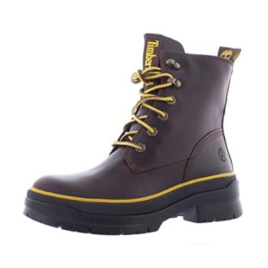 Imagem de Timberland Bota feminina Malynn Ek+ impermeável com cadarço, Marrom escuro de flor integral, 6.5