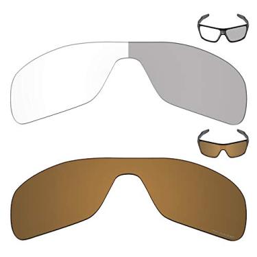 Imagem de Mryok+ 2 pares de lentes de substituição para óculos de sol Oakley Turbine Rotor – Cinza Eclipse fotocromático/Bronze dourado