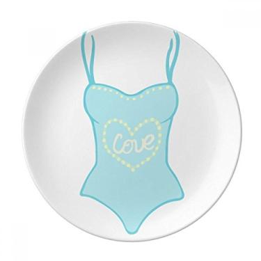 Imagem de Ilustration prato de roupa de banho azul decorativo de porcelana salver louças de jantar