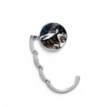 Imagem de Gancho de mesa com gancho de mesa grande para cachorro Snow Husky com fecho decorativo e gancho dobrável