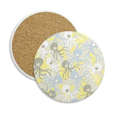 Imagem de Ilustration Animals Lovely Polvo Porta-copos Caneca de mesa Proteção Absorvente Pedra