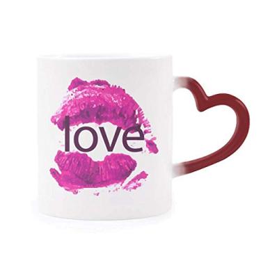 Imagem de Caneca sensível ao calor Dia dos Namorados Rosa Amor Vermelho Mudança de Cor