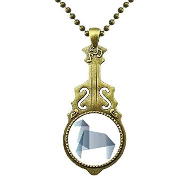 Imagem de DIYthinker Colar com formato geométrico de cavalo abstrato origami joia de guitarra antiga pingente de música