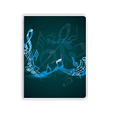 Imagem de Caderno de anotações musicais elegante, capa de goma azul, capa de diário macia