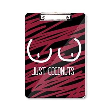 Imagem de Just Coconuts Placa de apoio para prancheta vermelha e rosa com desenho engraçado A4