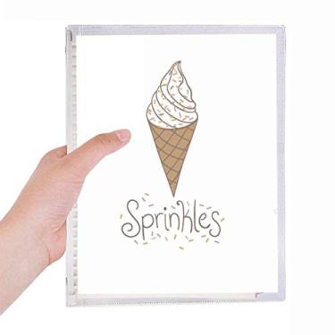 Imagem de Caderno de pasta de sorvete doce com agulhas coloridas de chocolate com folhas soltas e diário recarregável