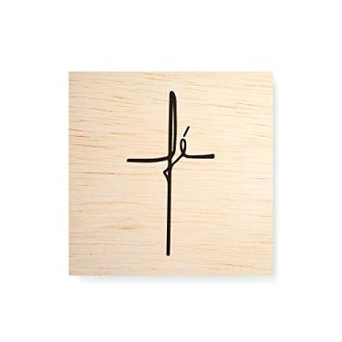 Imagem de Arte Maníacos Quadro Decorativo em Madeira Fé Cruz - 30x30cm