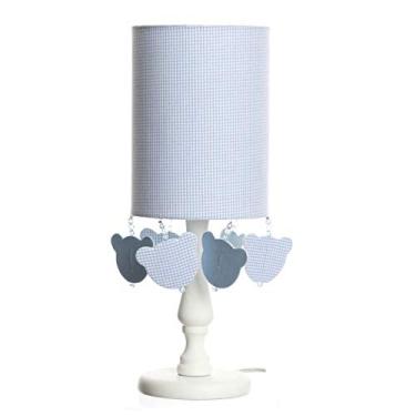 Imagem de Potinho de Mel Abajur Cúpula Tubular Urso Quarto Bebê Infantil Menino Azul