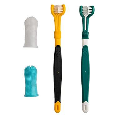 Imagem de Escova De Dentes Para CãEs 360, Limpeza De Dentes De Gato, Limpador De Escova De LíNgua Macia De Dedo De Silicone, Ferramenta De EscovaçãO De Cuidados DentáRios Para Animais De EstimaçãO, Escova De Dentes Para HáLito Fresco, Uso De Filhotes/Oggies/RaçAs (Pacote Com 4)