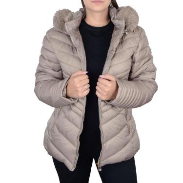 Imagem de Jaqueta Feminina Facinelli By Mooncity Peluciada Kaqui - 620283-Feminino