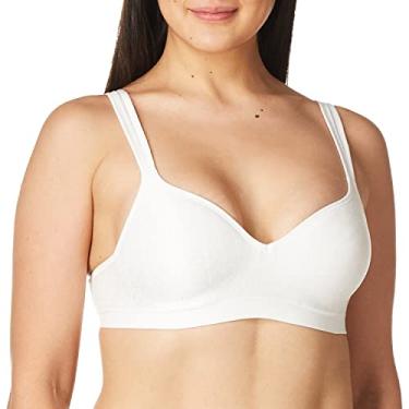 Imagem de Bali Sutiã feminino sem fio, Comfort Revolution, cobertura total, sem aro, absorção de umidade, Zag branco, 40B