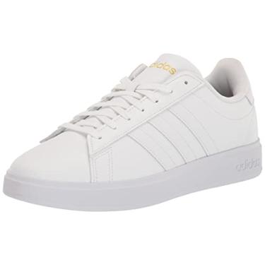 Imagem de adidas Tênis feminino Grand Court 2.0, Branco/Ouro metálico, 35