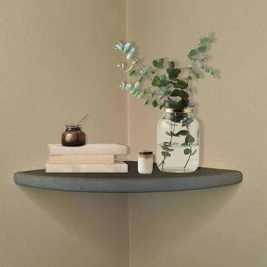 Imagem de Prateleira de Canto de Parede Colorido em Mdf Laqueado Cor:GRAFITE METALIZADO;Tamanho:20X20 CM