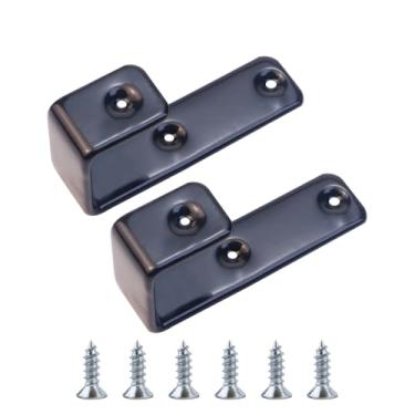 Imagem de Abvsdu 2 ganchos de escada para beliche, gancho de beliche revestido de PVC de 2,5 cm para suporte de escada de beliche de trailer/trailer (preto)