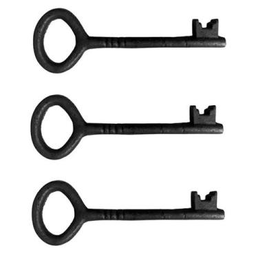 Imagem de kit 3 Chaves Decorativas Rústica Enfeite em Ferro Nº 03 27cm - Fundiçã
