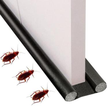 Imagem de Kit com 5 Veda Porta de 80 cm a 90 cm Impermeável Ajustável Preto Cont