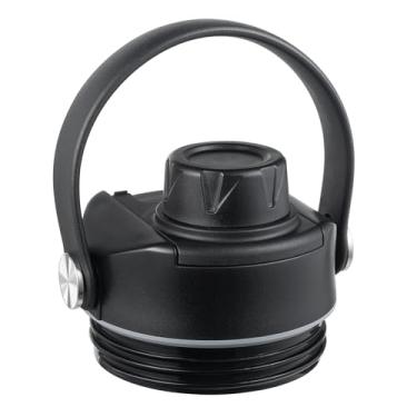 Imagem de Tampa Rambler para garrafa de água Yeti, tampa de parafuso de substituição compatível com acessórios de garrafas Yeti Jr 12 18 26 36 46 1,8 g, tampa Chug com alça flexível, (preto)