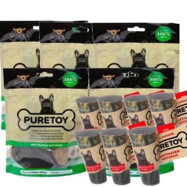 Imagem de Kit Puretoy 15 cascos (5 pacotes) bovino + 7 chifres bovino